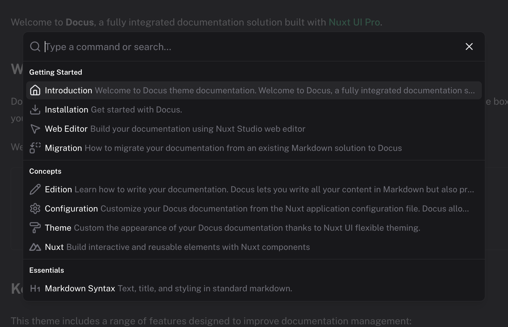 Built-in navigation and full-text search