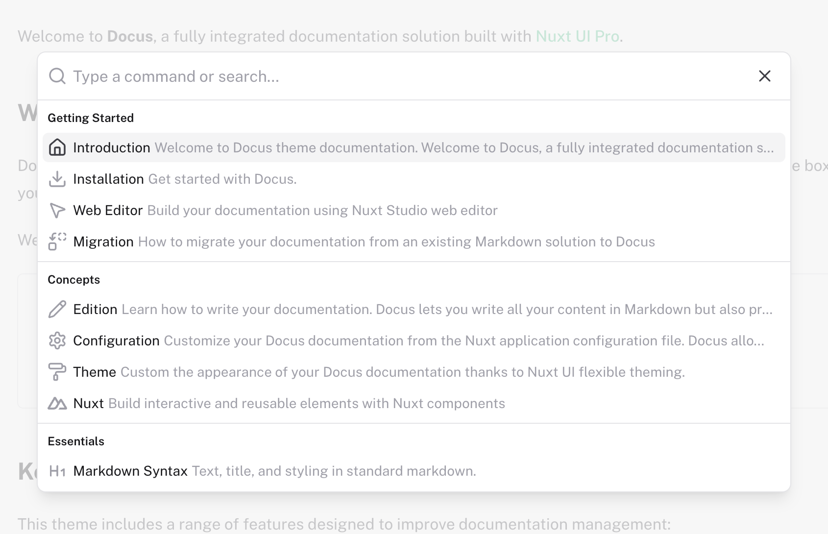 Built-in navigation and full-text search